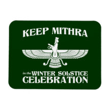 Keep Mithra in the Winter Solstice Celebration Rectangle Magnets