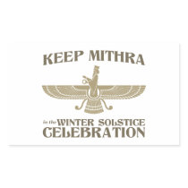 Keep Mithra in the Winter Solstice Celebration Rectangle Stickers