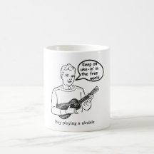 Keep on uke-in' the free world (Ukulele) Mug