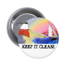 Keep our oceans clean! pinback button