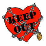 keep out chained heart photo sculptures