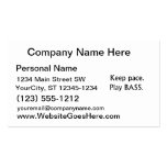 Keep pace Play Bass black text design Business Card Templates