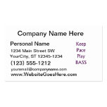 Keep pace Play bass purple text Business Card Templates