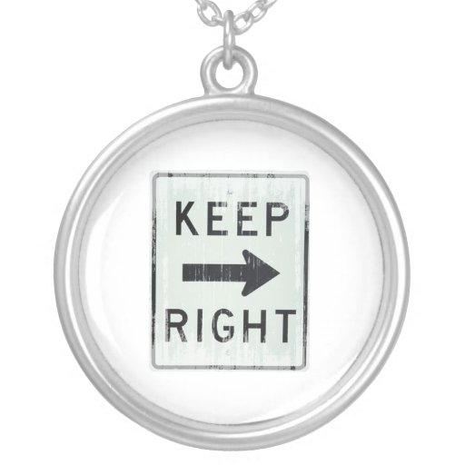 KEEP RIGHT Faded.png Personalized Necklace