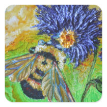 Keep the world sweet Bee Square Stickers