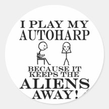 Keeps Aliens Away Autoharp Sticker