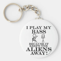 Keeps Aliens Away Bass Keychains