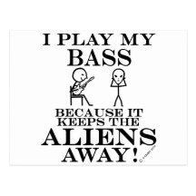 Keeps Aliens Away Bass Postcards
