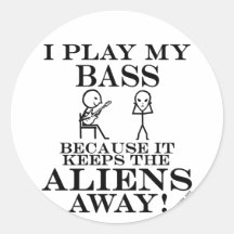Keeps Aliens Away Bass Stickers