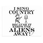 Keeps Aliens Away Country Postcards