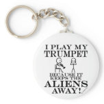 Keeps Aliens Away Trumpet Keychain