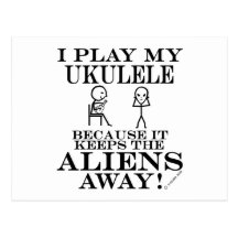 Keeps Aliens Away Ukulele Post Cards