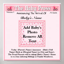 Keepsake Photo Birth Announcement