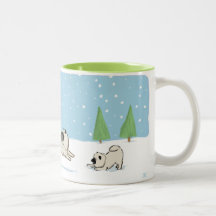 Keesies Playing in the Snow Coffee Mug