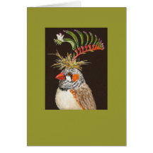 Keith, zebra finch card