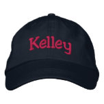 Kelley Embroidered Baseball Cap Navy Hot Pink embroidered hats