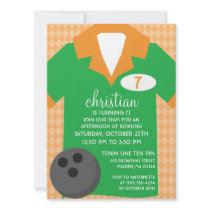 Kelly Green Join the Team Bowling Birthday Party Personalized Invites