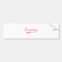 Kenna Classic Style Name Bumper Sticker