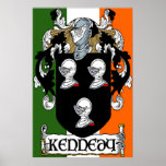 Kennedy Coat of Arms Irish Flag Print