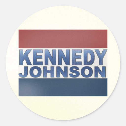 Kennedy Johnson Campaign Round Sticker