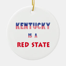 Kentucky is a Red State Christmas Tree Ornament
