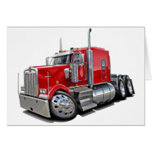 Kenworth w900 Red Truck Greeting Card