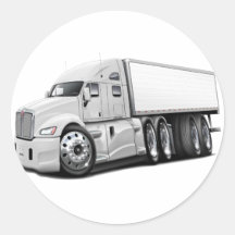 KenworthT700 White Truck Round Sticker