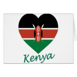 Kenya Flag Heart Greeting Card