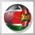 Kenya flag soccer ball soccer players gifts posters