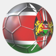 Kenya flag soccer ball soccer players gifts round sticker