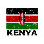 Kenya Vintage Flag Postcards