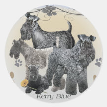 Kerry Blue Terrier Can't have Just One Round Stickers