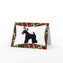 Kerry Blue Terrier Reindeer Christmas Card