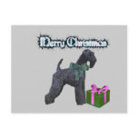 Kerryblue Terrier Christmas Post Card