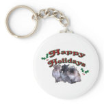 KESS Happy Holiday Bunnies Keychains