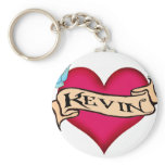 Kevin - Custom Heart Tattoo T-shirts & Gifts keychains