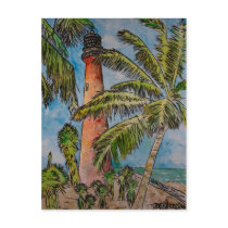 key biscayne cape florida lighthouse post card