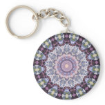 KEY CHAIN with Decorative Blues and Mauves pattern keychains