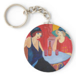 Key chain with ladies in cafe keychains