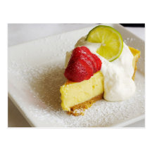 Key Lime Pie with strawberries Post Card