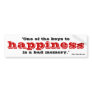 Key to happiness bumper sticker