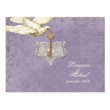 Key to my Heart, Doves RSVP Response Postcard