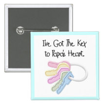 Key to Papa's Heart Tshirts and Gifts Pins