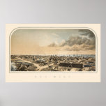 Key West FL Panoramic Map 1855 Print