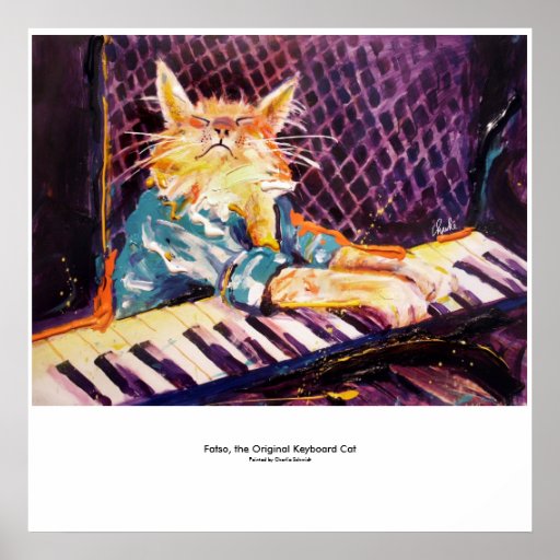 keyboard Cat Colour Poster