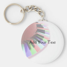Keyboard Chaos Faded on White Keychains