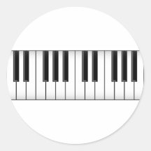 Keyboard / Piano Keys: Round Stickers