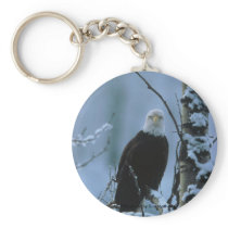 Keychain / Bald Eagle in Winter Snow