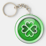 Keychain glossy green quatrefoil St. Patrick's Day