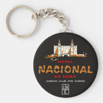 KEYCHAIN HOTEL NACIONAL DE CUBA VINTAGE AD LABEL keychains